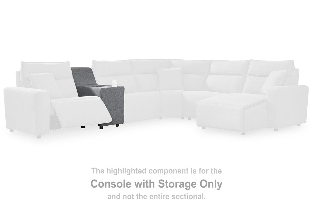 Modmax Reclining Sectional with Console - Holmwood's Furniture & Design Center (Somersworth, NH)
