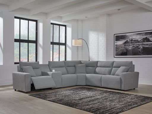 Modmax Reclining Sectional with Console - Holmwood's Furniture & Design Center (Somersworth, NH)