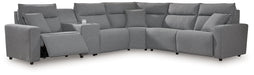 Modmax Reclining Sectional with Console - Holmwood's Furniture & Design Center (Somersworth, NH)