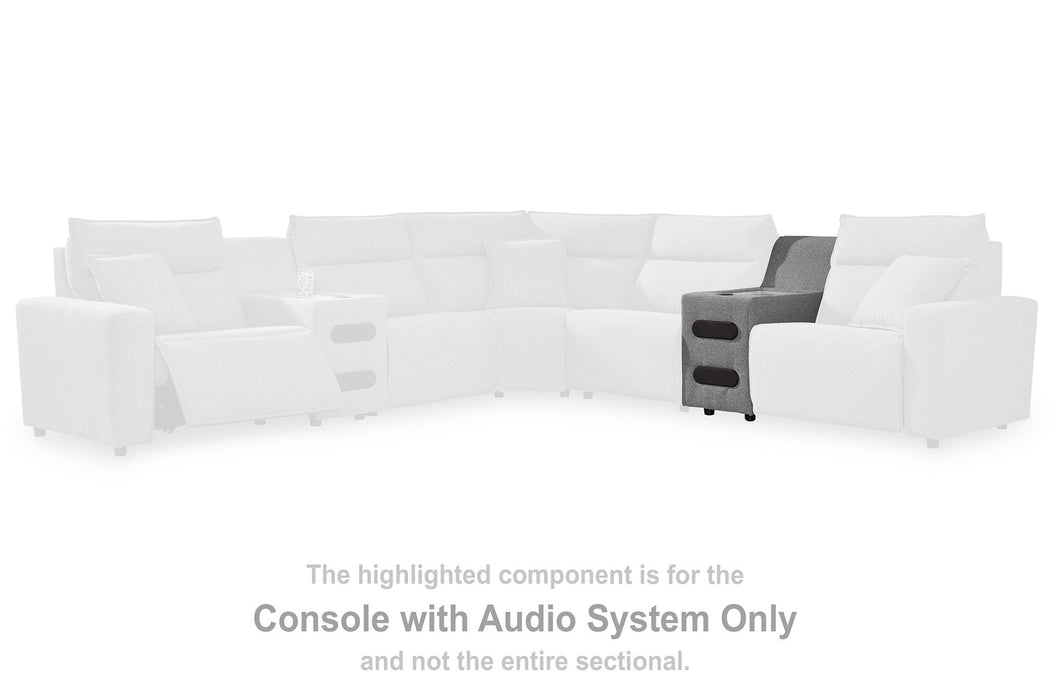 Modmax Reclining Sectional with Audio Consoles - Holmwood's Furniture & Design Center (Somersworth, NH)