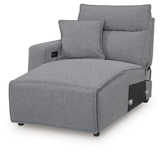 ModMax II Reclining Sectional with Chaise and Audio Console - Holmwood's Furniture & Design Center (Somersworth, NH)