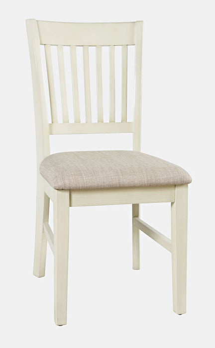 Jofran Craftsman Slat-Back Upholstered Desk Chair in Antique Cream - Holmwood's Furniture & Design Center (Somersworth, NH)