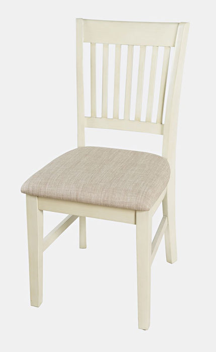 Jofran Craftsman Slat-Back Upholstered Desk Chair in Antique Cream - Holmwood's Furniture & Design Center (Somersworth, NH)