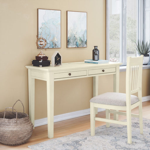 Jofran Craftsman Slat-Back Upholstered Desk Chair in Antique Cream - Holmwood's Furniture & Design Center (Somersworth, NH)