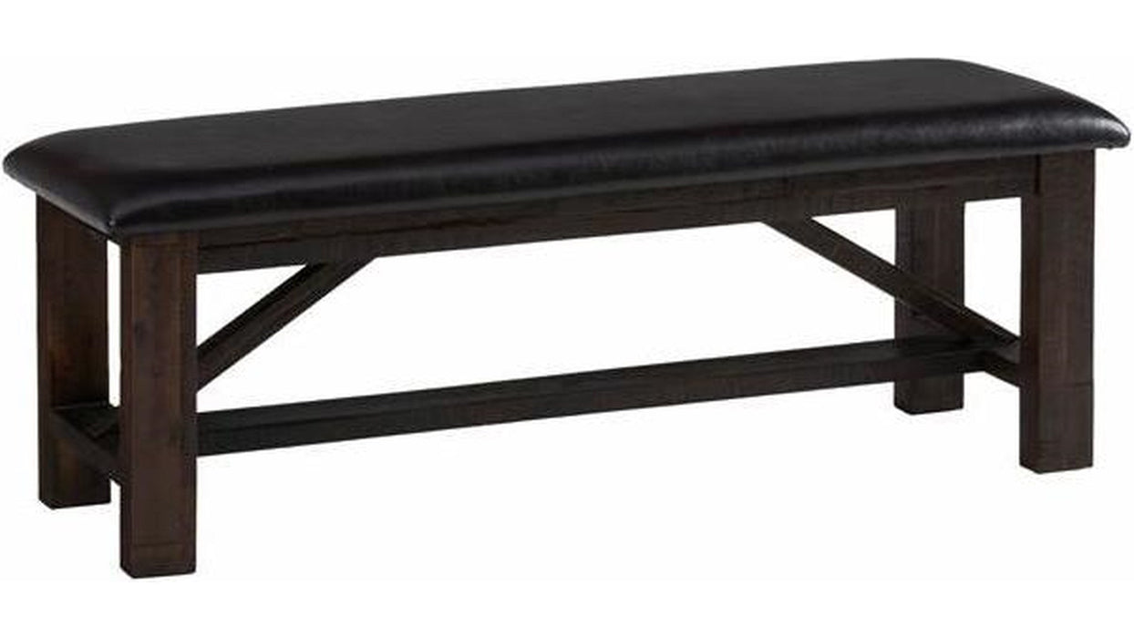 Jofran Kona Grove Upholstered Bench in Chocolate - Holmwood's Furniture & Design Center (Somersworth, NH)