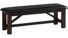 Jofran Kona Grove Upholstered Bench in Chocolate - Holmwood's Furniture & Design Center (Somersworth, NH)