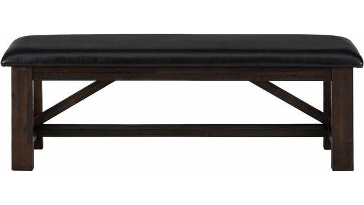 Jofran Kona Grove Upholstered Bench in Chocolate - Holmwood's Furniture & Design Center (Somersworth, NH)
