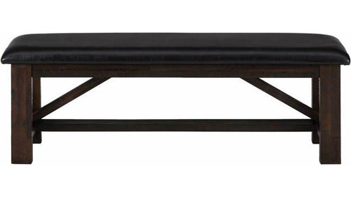 Jofran Kona Grove Upholstered Bench in Chocolate - Holmwood's Furniture & Design Center (Somersworth, NH)