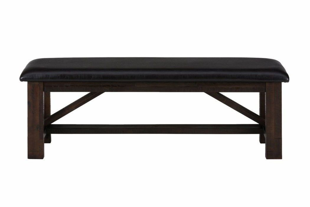 Jofran Kona Grove Upholstered Bench in Dark Brown - Holmwood's Furniture & Design Center (Somersworth, NH)