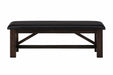 Jofran Kona Grove Upholstered Bench in Dark Brown - Holmwood's Furniture & Design Center (Somersworth, NH)