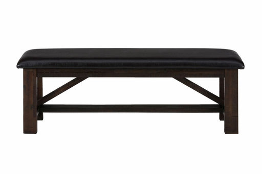 Jofran Kona Grove Upholstered Bench in Dark Brown - Holmwood's Furniture & Design Center (Somersworth, NH)
