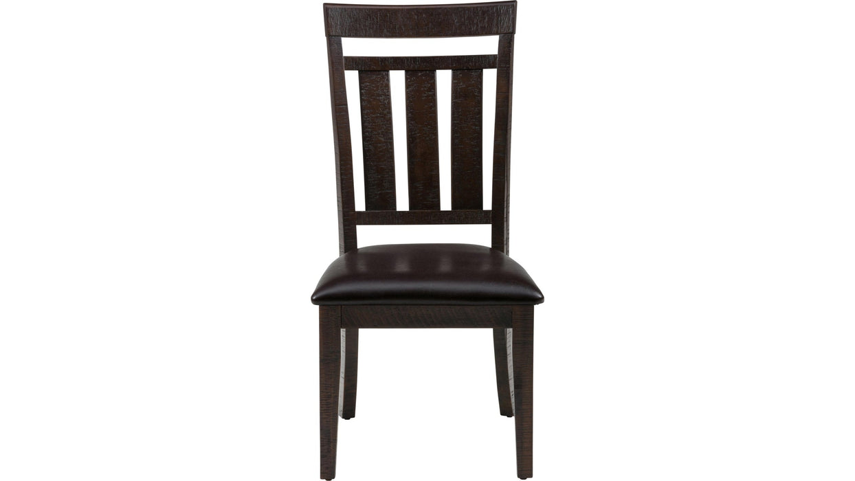 Jofran Kona Grove Upholstered Slat Back Dining Chair in Chocolate (Set of 2) - Holmwood's Furniture & Design Center (Somersworth, NH)