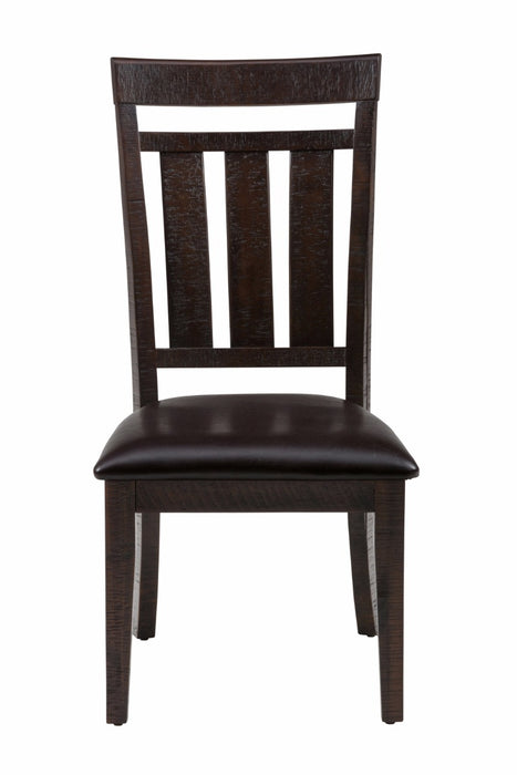 Jofran Kona Grove Upholstered Slat Back Dining Chair in Dark Brown (Set of 2) - Holmwood's Furniture & Design Center (Somersworth, NH)