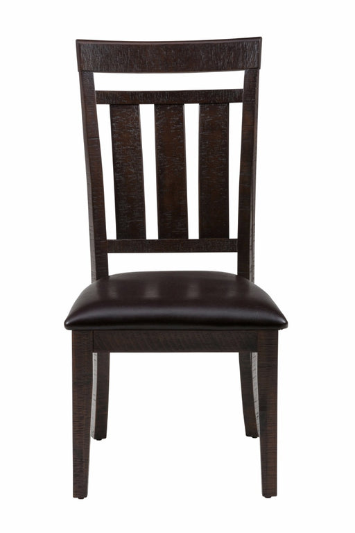 Jofran Kona Grove Upholstered Slat Back Dining Chair in Dark Brown (Set of 2) - Holmwood's Furniture & Design Center (Somersworth, NH)