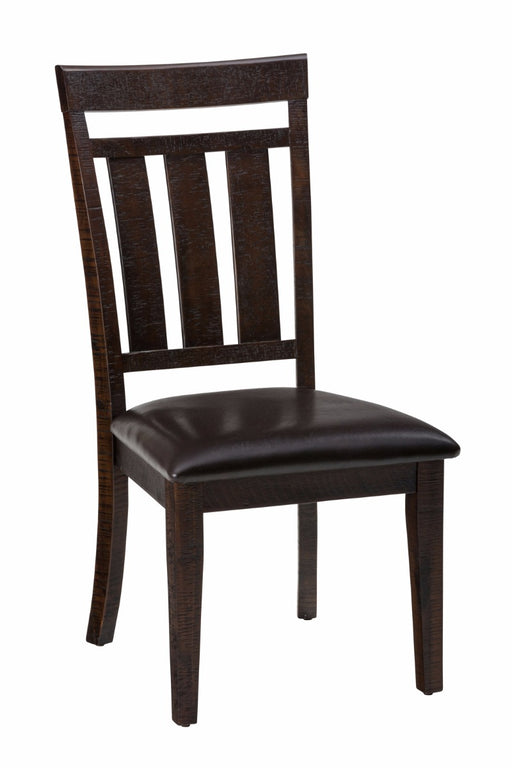 Jofran Kona Grove Upholstered Slat Back Dining Chair in Dark Brown (Set of 2) image