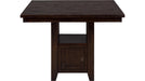 Jofran Kona Grove Fixed Counter Table with Storage Base in Chocolate - Holmwood's Furniture & Design Center (Somersworth, NH)