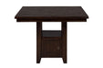 Jofran Kona Grove Fixed Pub Table with Storage Base in Dark Brown - Holmwood's Furniture & Design Center (Somersworth, NH)