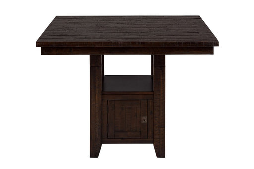 Jofran Kona Grove Fixed Pub Table with Storage Base in Dark Brown - Holmwood's Furniture & Design Center (Somersworth, NH)