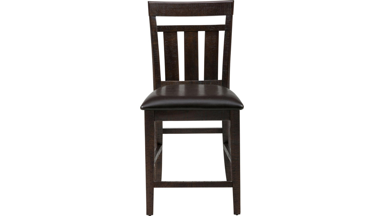 Jofran Kona Grove Upholstered Slat Back Stool in Chocolate (Set of 2) - Holmwood's Furniture & Design Center (Somersworth, NH)