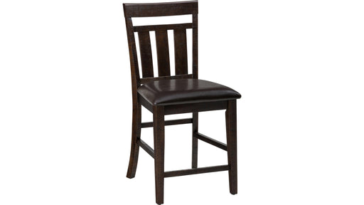 Jofran Kona Grove Upholstered Slat Back Stool in Chocolate (Set of 2) - Holmwood's Furniture & Design Center (Somersworth, NH)