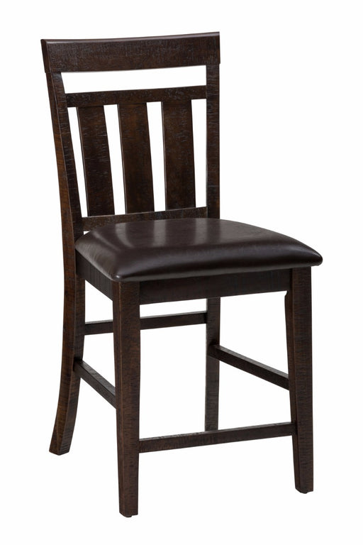 Jofran Kona Grove Upholstered Slat Back Stool in Dark Brown (Set of 2) image