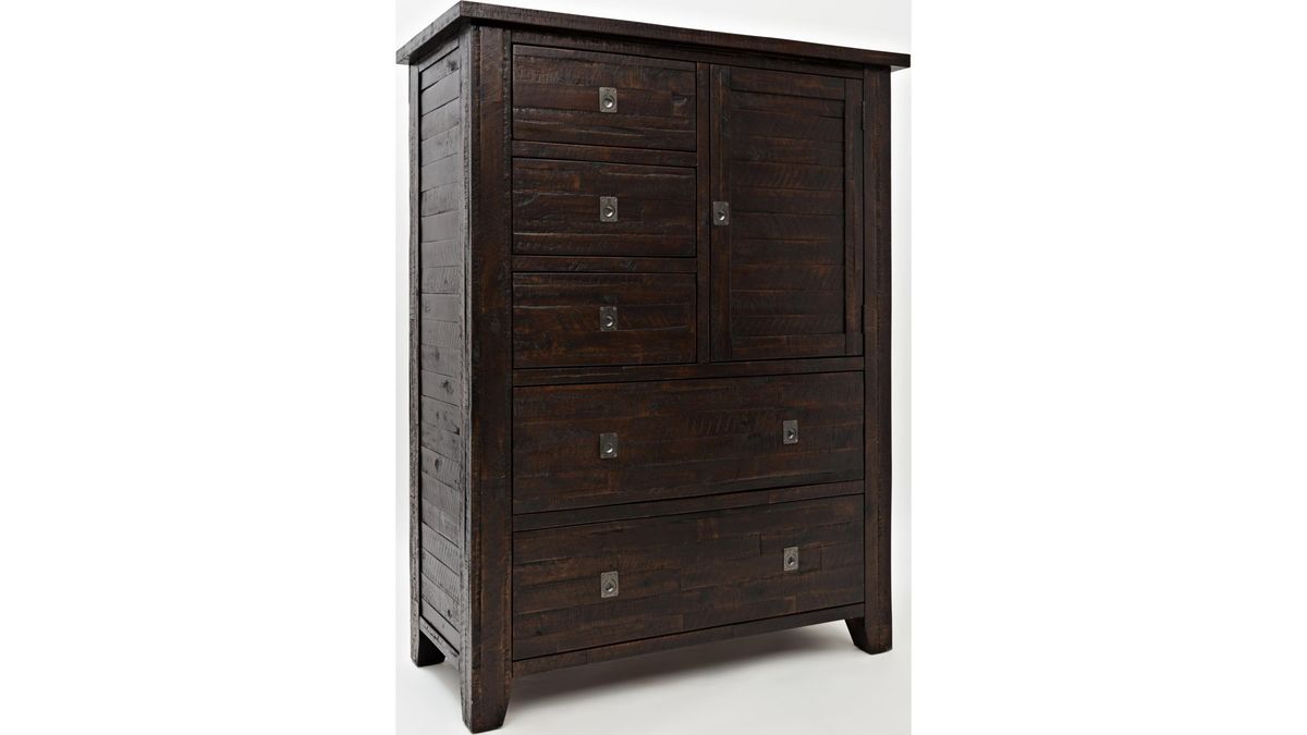 Jofran Kona Grove 5 Drawers and 1 Cabinet Chest in Deep Chocolate - Holmwood's Furniture & Design Center (Somersworth, NH)
