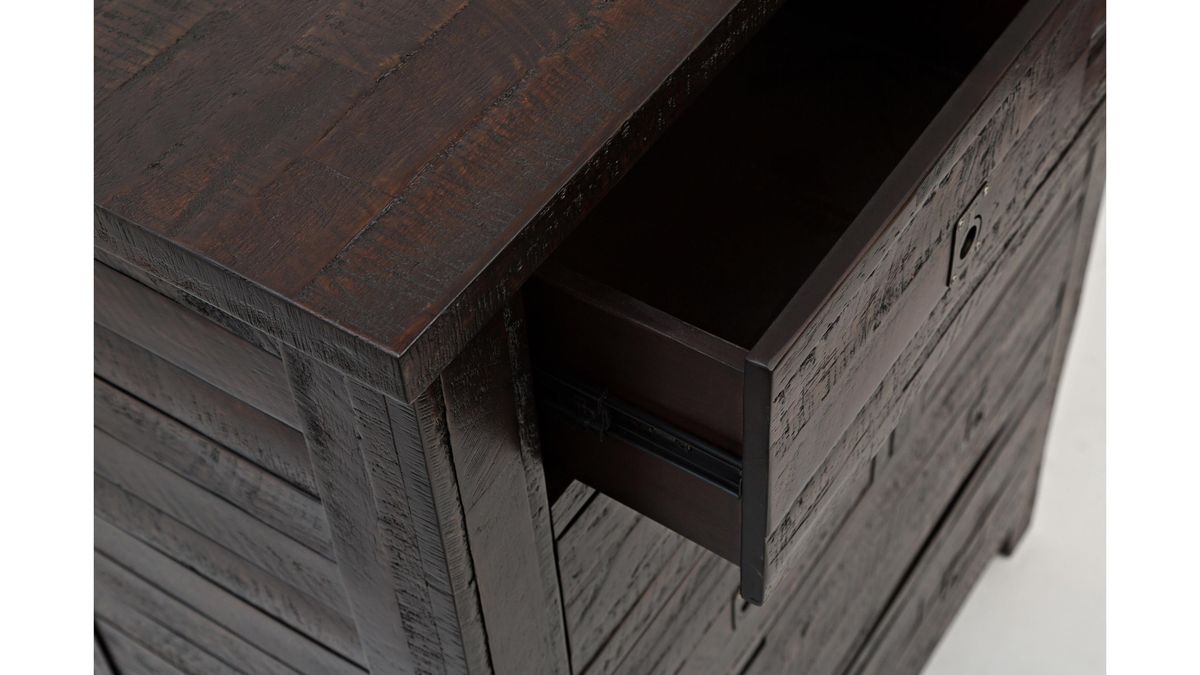Jofran Kona Grove 5 Drawers and 1 Cabinet Chest in Deep Chocolate - Holmwood's Furniture & Design Center (Somersworth, NH)