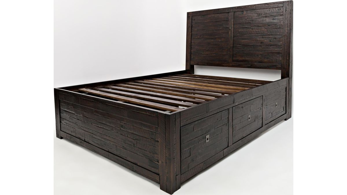 Jofran Kona Grove Queen Storage Bed in Chocolate - Holmwood's Furniture & Design Center (Somersworth, NH)
