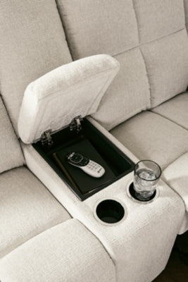 Orlen Reclining Loveseat with Console - Holmwood's Furniture & Design Center (Somersworth, NH)