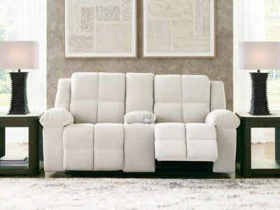 Orlen Reclining Loveseat with Console - Holmwood's Furniture & Design Center (Somersworth, NH)