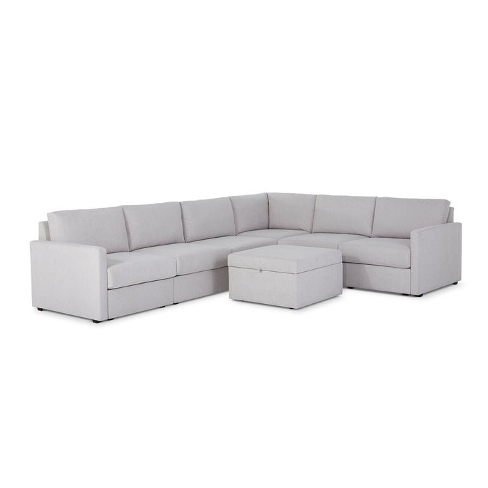 Flex 6-Seat Sectional with Narrow Arm and Storage Ottoman - 5000003377 - Holmwood's Furniture & Design Center (Somersworth, NH)