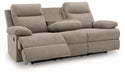 Side-Swipe Reclining Sofa with Drop Down Table - Holmwood's Furniture & Design Center (Somersworth, NH)