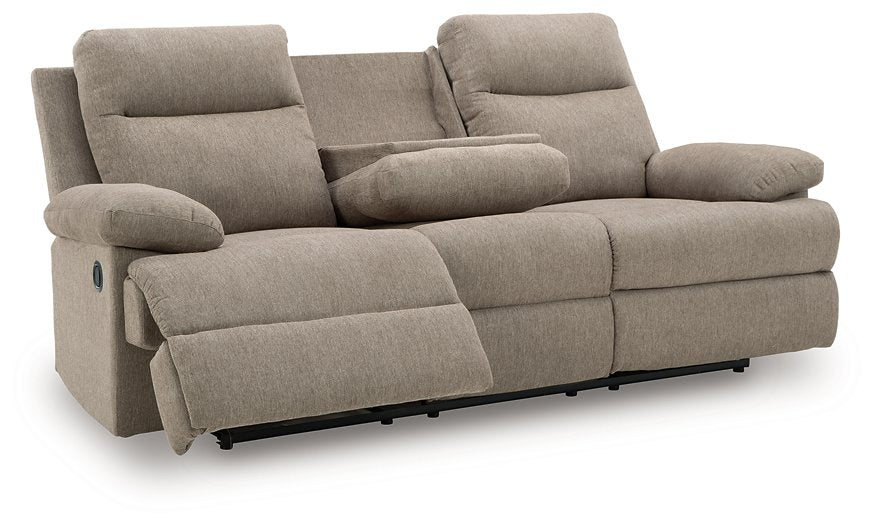 Side-Swipe Reclining Sofa with Drop Down Table - Holmwood's Furniture & Design Center (Somersworth, NH)