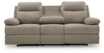 Side-Swipe Reclining Sofa with Drop Down Table - Holmwood's Furniture & Design Center (Somersworth, NH)