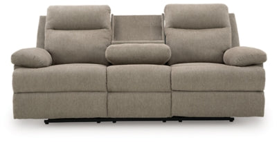 Side-Swipe Reclining Sofa with Drop Down Table - Holmwood's Furniture & Design Center (Somersworth, NH)