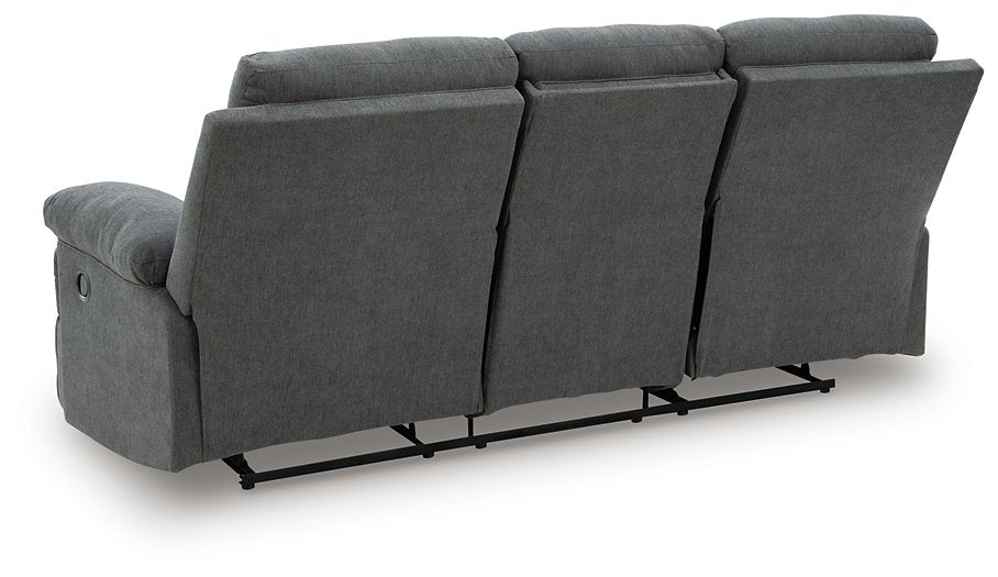 Side-Swipe Reclining Sofa with Drop Down Table - Holmwood's Furniture & Design Center (Somersworth, NH)
