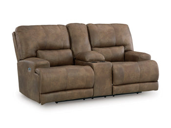 Beckley Place Power Reclining Loveseat with Console - Holmwood's Furniture & Design Center (Somersworth, NH)