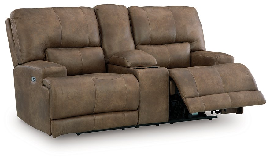 Beckley Place Power Reclining Loveseat with Console - Holmwood's Furniture & Design Center (Somersworth, NH)