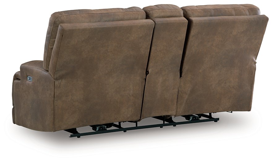 Beckley Place Power Reclining Loveseat with Console - Holmwood's Furniture & Design Center (Somersworth, NH)