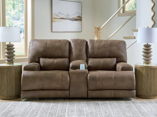 Beckley Place Power Reclining Loveseat with Console - Holmwood's Furniture & Design Center (Somersworth, NH)