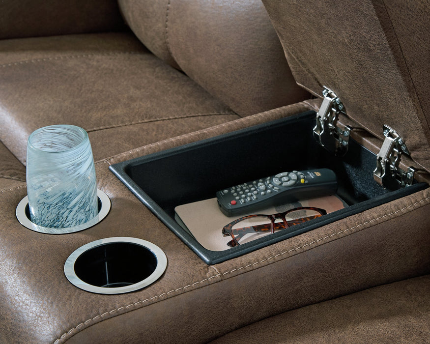 Beckley Place Power Reclining Loveseat with Console - Holmwood's Furniture & Design Center (Somersworth, NH)