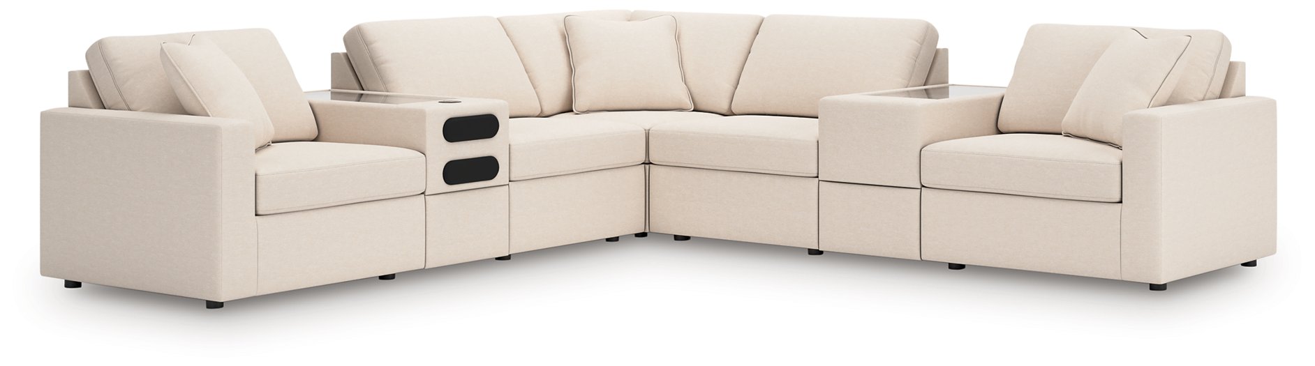 Modmax Balanced Sectional with Audio and Storage Consoles - Holmwood's Furniture & Design Center (Somersworth, NH)