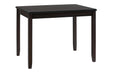 Jofran Dark Rustic Prairie Counter Height Table and Four Faux Leather Stools in Dark Brown - Holmwood's Furniture & Design Center (Somersworth, NH)