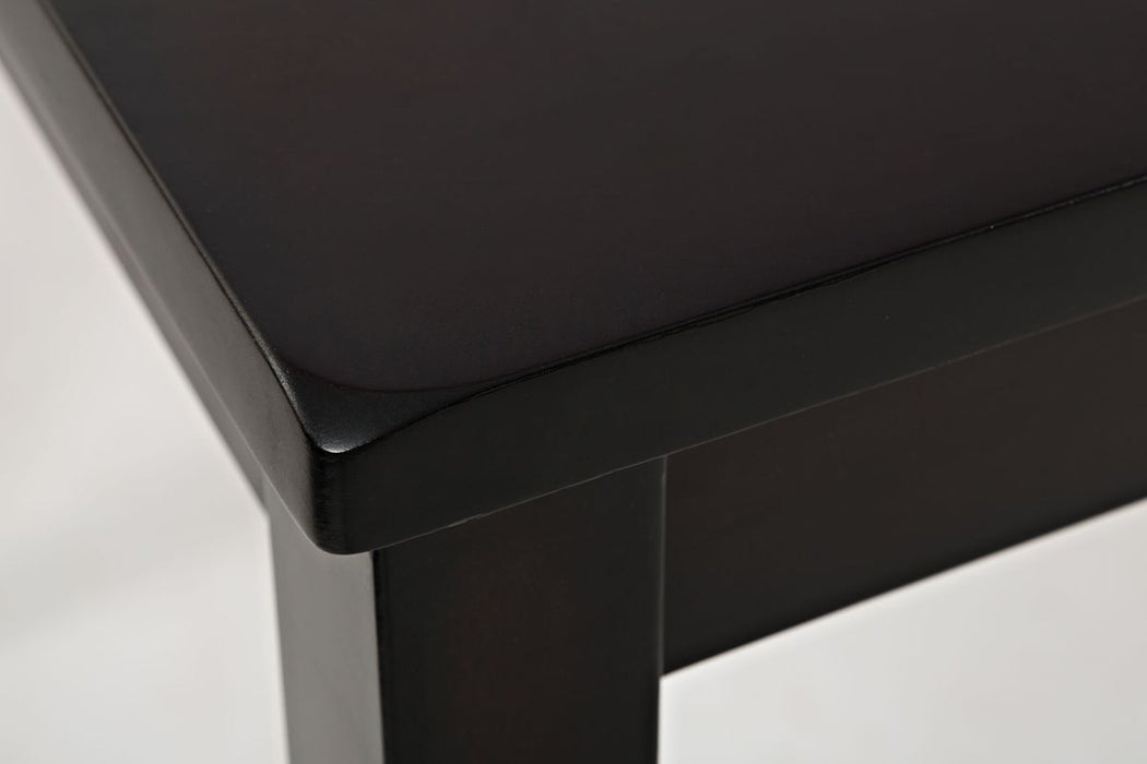 Jofran Dark Rustic Prairie Counter Height Table and Four Faux Leather Stools in Dark Brown - Holmwood's Furniture & Design Center (Somersworth, NH)