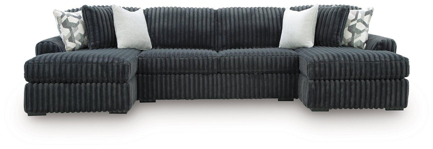 Midnight-Madness Double Chaise 3-Piece Sectional