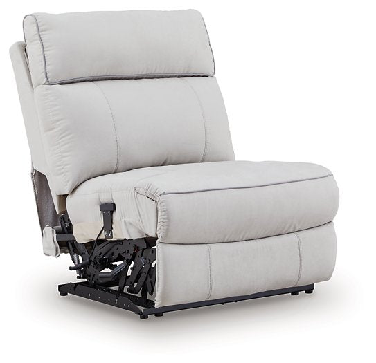 Social Pointe Reclining Sectional with Storage Console - Holmwood's Furniture & Design Center (Somersworth, NH)