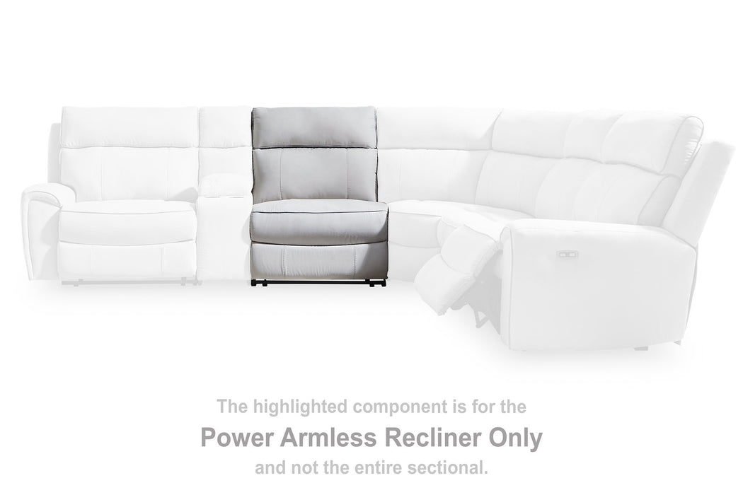 Social Pointe Reclining Sectional with Storage Console - Holmwood's Furniture & Design Center (Somersworth, NH)