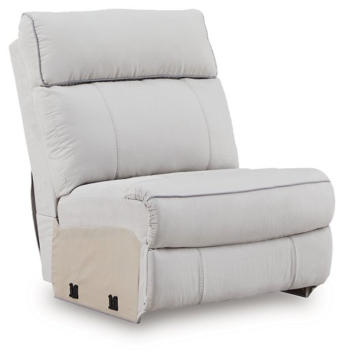 Social Pointe Reclining Sectional with Storage Console - Holmwood's Furniture & Design Center (Somersworth, NH)