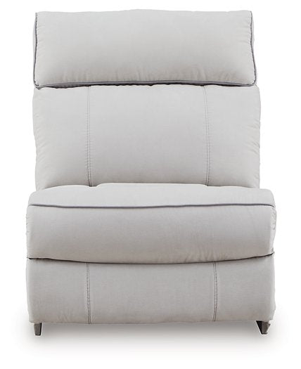 Social Pointe Reclining Sectional with Storage Console - Holmwood's Furniture & Design Center (Somersworth, NH)