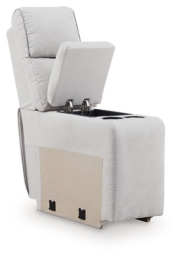 Social Pointe Reclining Sectional with Storage Console - Holmwood's Furniture & Design Center (Somersworth, NH)